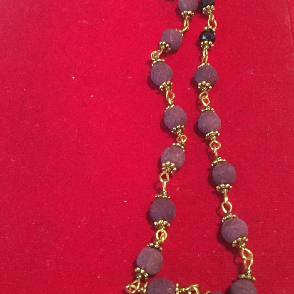 Purple bead necklace